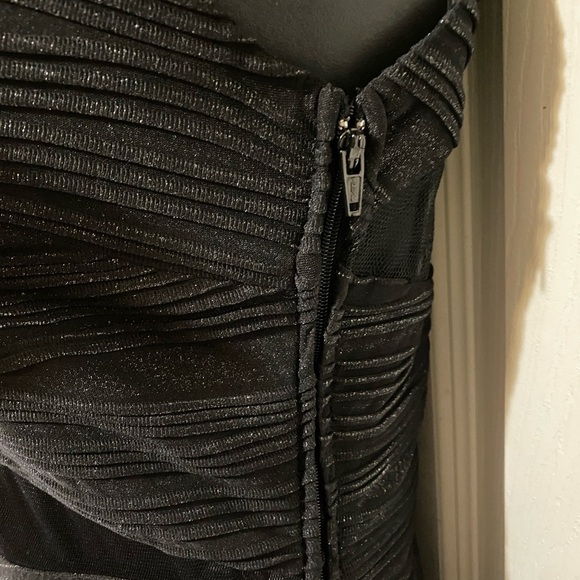 Hailey Logan by Adrianna Papell Black Silver Sparkle Bodycon Dress Large - Picture 4 of 10